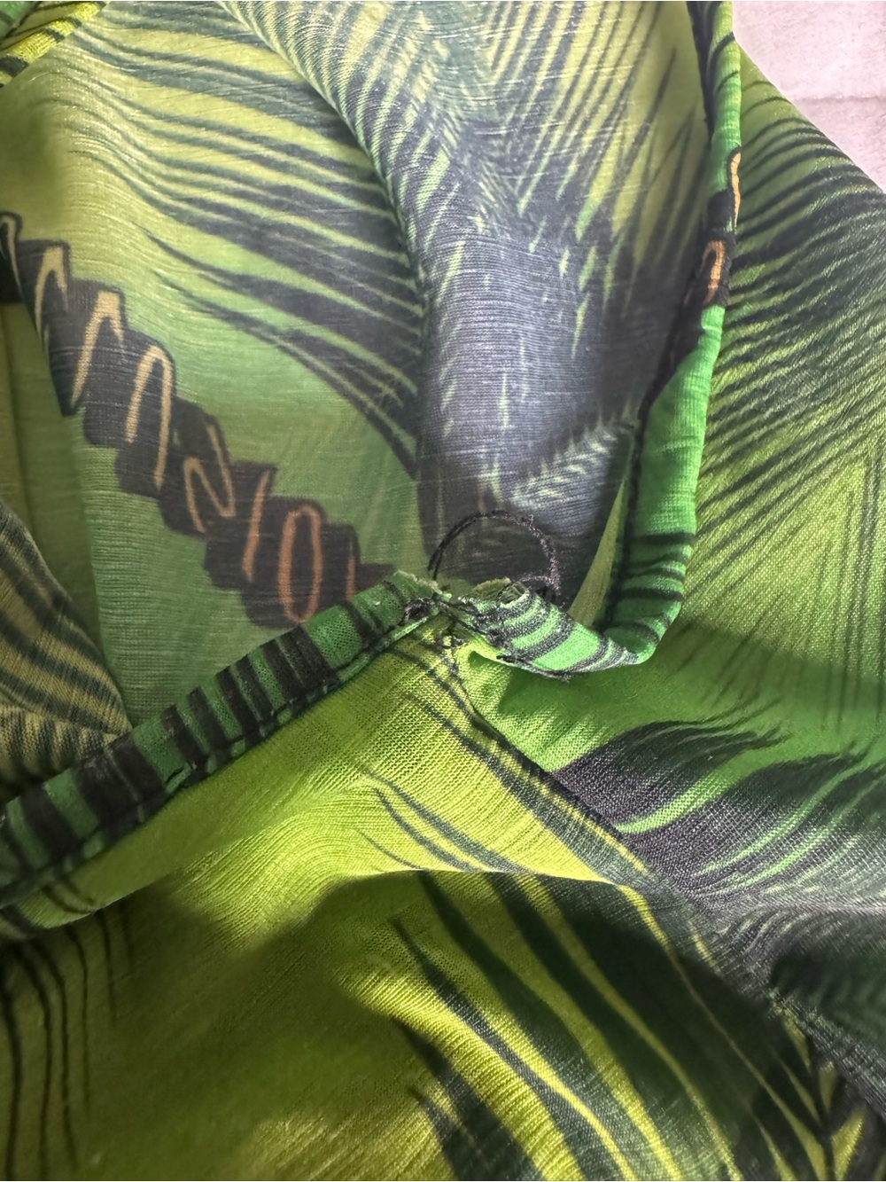 COLLUSION Men's Neon Green Tropical Cutout Tank Top - Picture 5 of 5